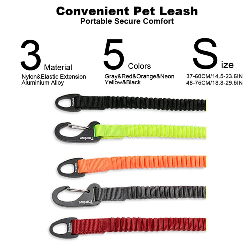 Short Bungee Nylon Dog Leash - Retractable Rope for All Breeds - Perfect for Training, Running & Walking