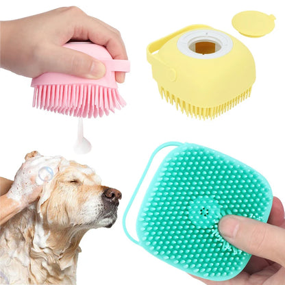 Revitalize Your Pet’s Bath Time with the Soft Silicone Grooming Brush: Shampoo & Massage Comb for Dogs and Cats