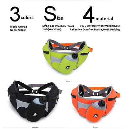 Versatile Pet Waist Leash: Dog Walking Fanny Pack with Phone Holder, Poop Bag Pocket, Treat Pouch, and Bottle Holder