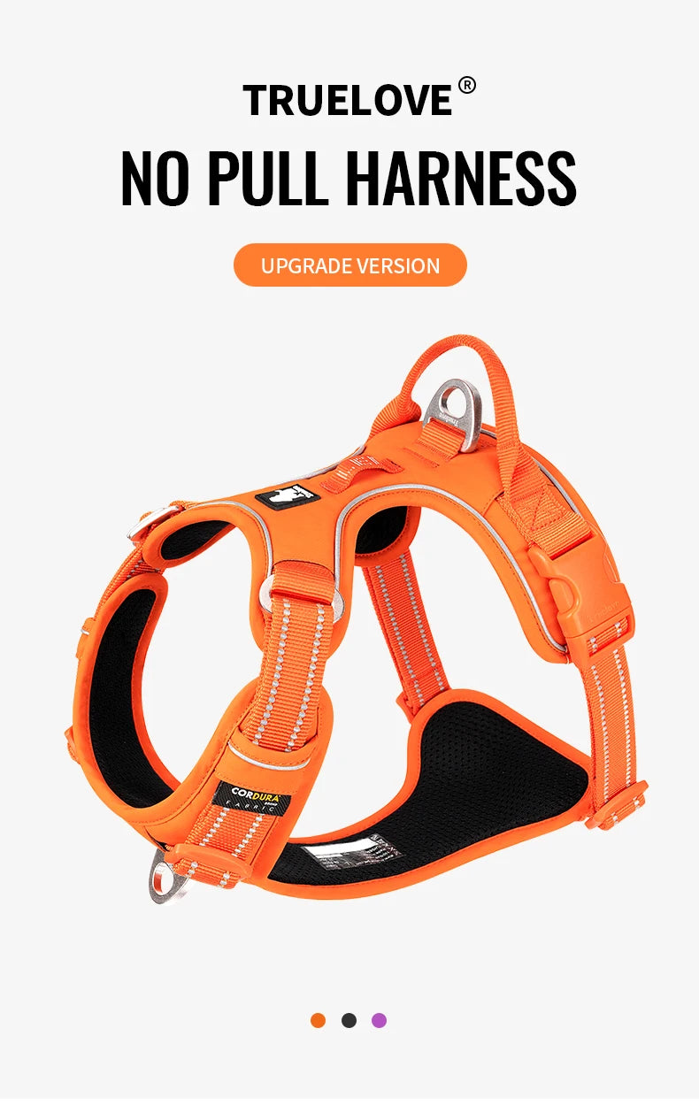 Effortless Control No-Pull Reflective Dog Harness - Adjustable & Comfortably Padded Nylon Design