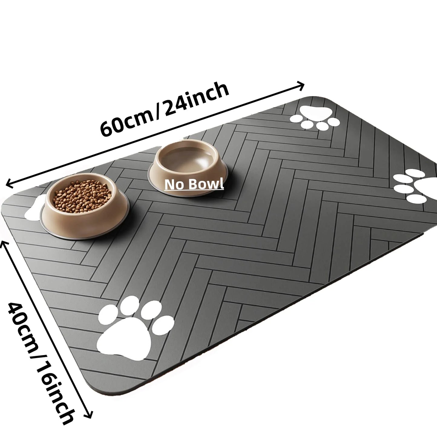 Absorbent Pet Feeding Mat with Waterproof Backing - Quick-Dry Food and Water Bowl Placemat for Dogs & Cats