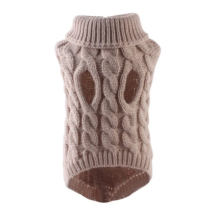 Cozy Knit Twist Sweater: Fashionable Warmth for Your Small Dog in Autumn & Winter