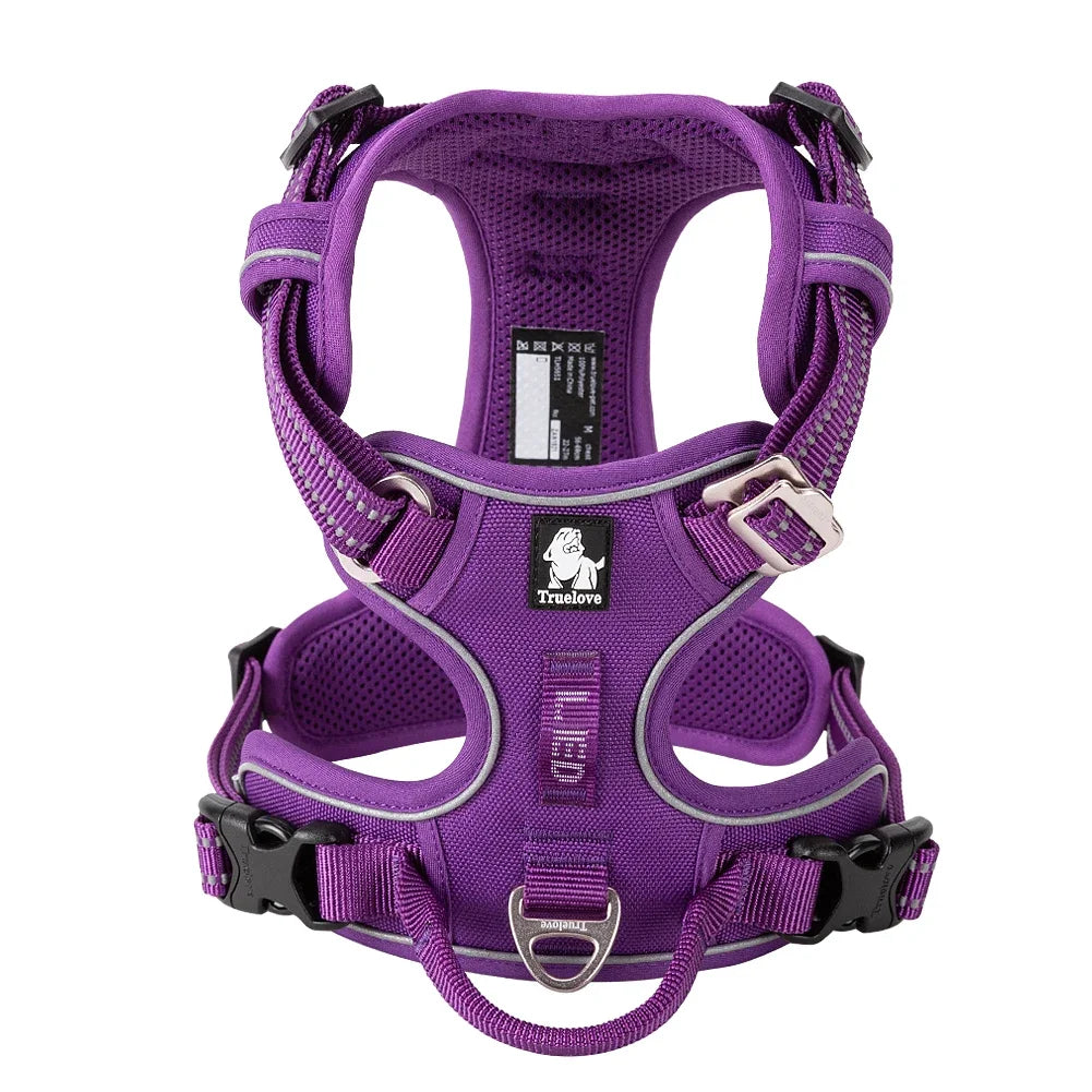 Effortless Control No-Pull Reflective Dog Harness - Adjustable & Comfortably Padded Nylon Design