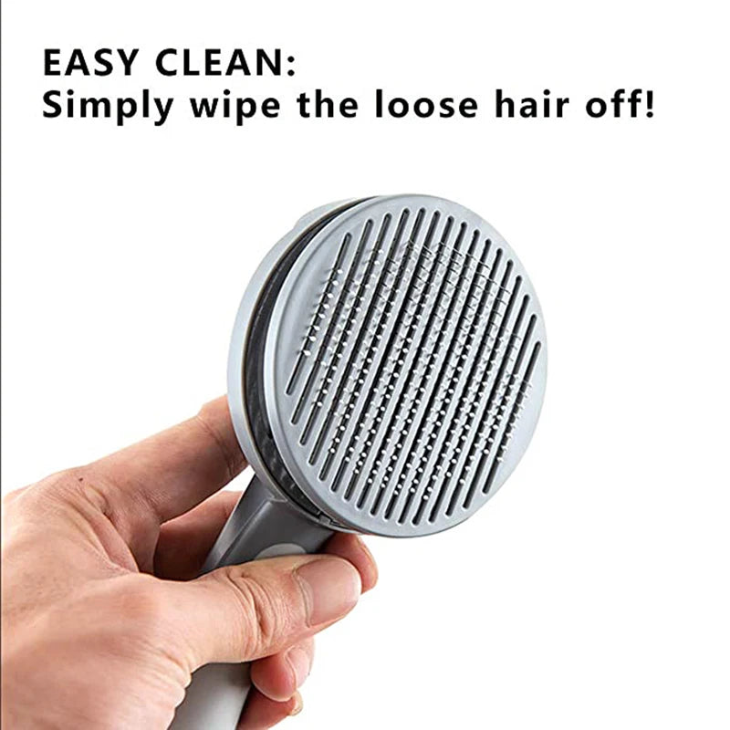 Dual-Action Grooming Brush for Dogs & Cats: Self-Cleaning Slicker with Massage Particles – Perfect for Long Haired Pets & Loose Fur