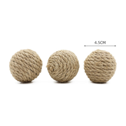 Interactive Hemp Rope Cat Ball: Hand-Woven Sound Toy for Engaging Play