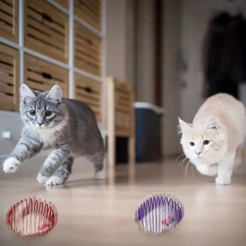 Interactive Stretchable Cat Toy Balls with Funny Spring Rats | Engaging Pet Accessories for Kittens | Random Colours