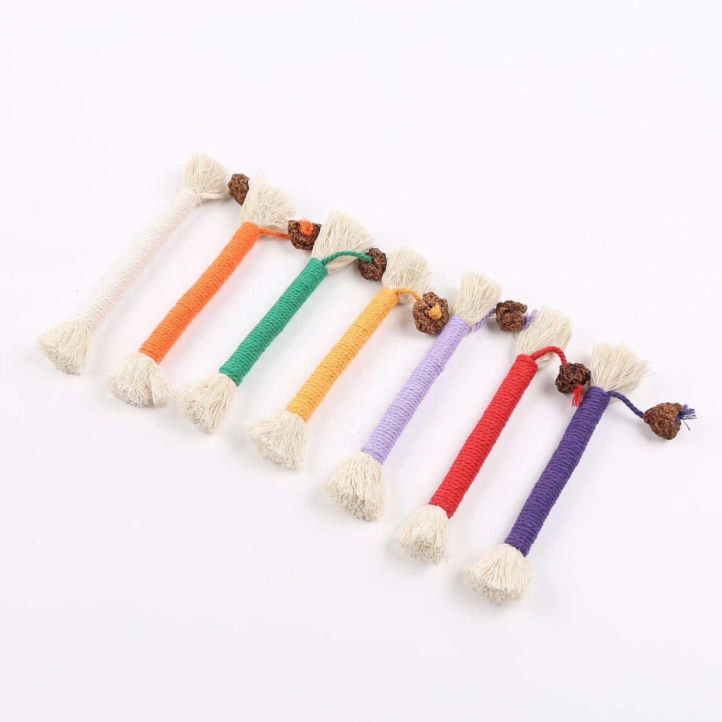 Hand-Knitted Cat Chew Toys with Silvervine: Molar Cotton Rope Teaser for Playful Kittens