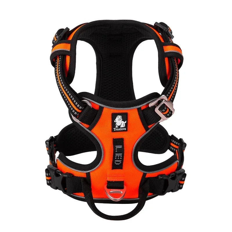 Effortless Control No-Pull Reflective Dog Harness - Adjustable & Comfortably Padded Nylon Design