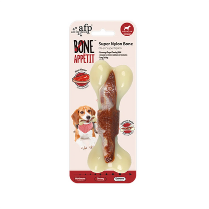 All For Paws Indestructible Flavoured Nylon Chew Bone for Aggressive Chewers | Non-Toxic & Bite-Resistant Dog Toy