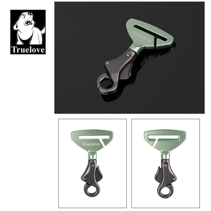 Lightweight Aluminium Alloy Pet Car Seat Belt with Safety Buckle - Compatible with Collars & Harnesses