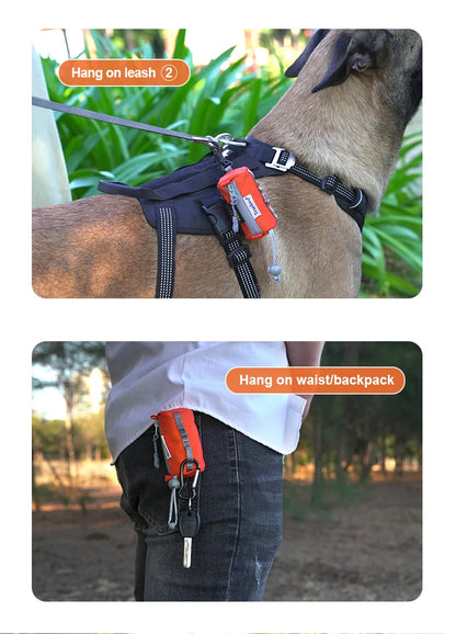 Adjustable Dog Poop Bag Holder with Carabiner - Fits All Dog Leashes