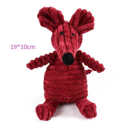 Durable Corduroy Plush Dog Toy – Bite-Resistant, Squeaky Animal Shapes for Small and Large Dogs - Ideal for Training and Play