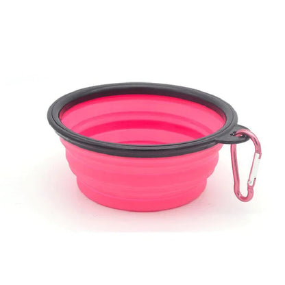 Portable Silicone Pet Feeder Bowl with Carabiner | Foldable Travel Dish for Dogs & Cats | Ideal for Food & Water | Essential Pet Accessory