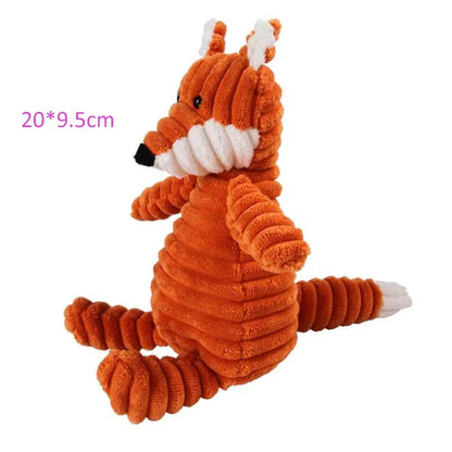 Durable Corduroy Plush Dog Toy – Bite-Resistant, Squeaky Animal Shapes for Small and Large Dogs - Ideal for Training and Play