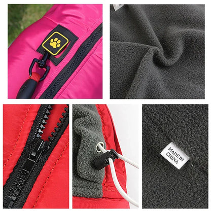 Stylish and Warm Waterproof Winter Jacket for Large Dogs - Featuring Cozy Fleece Lining and Safety Reflective Design