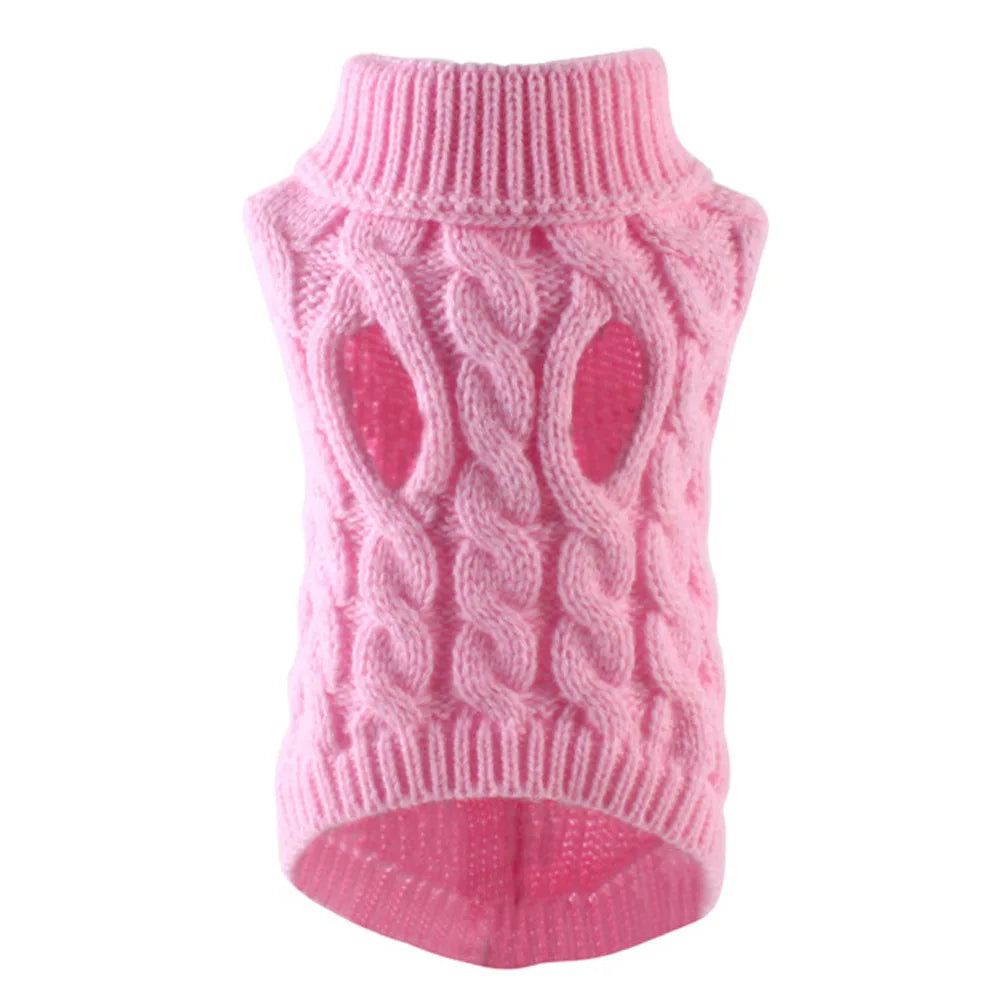 Cozy Knit Twist Sweater: Fashionable Warmth for Your Small Dog in Autumn & Winter