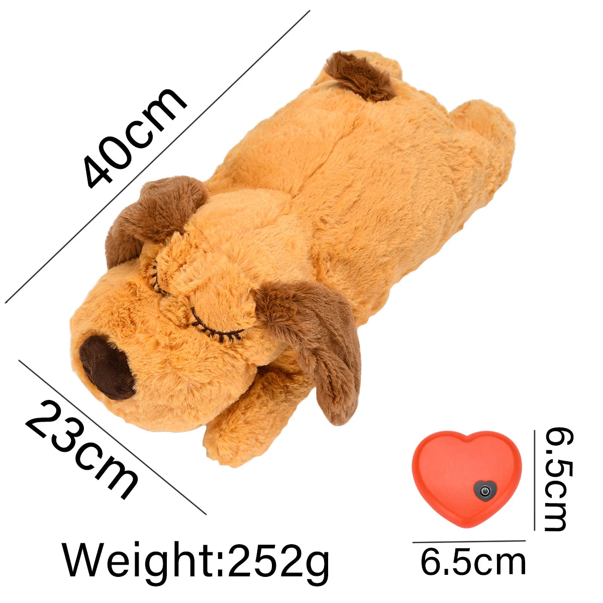 Plush Heartbeat Puppy Toy for Anxiety Relief and Behavioural Training - Durable Chew Toy and Sleep Aid for Pets