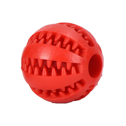 Interactive Rubber Dog and Cat Chew Ball - Dental Cleaning & Treat Dispenser