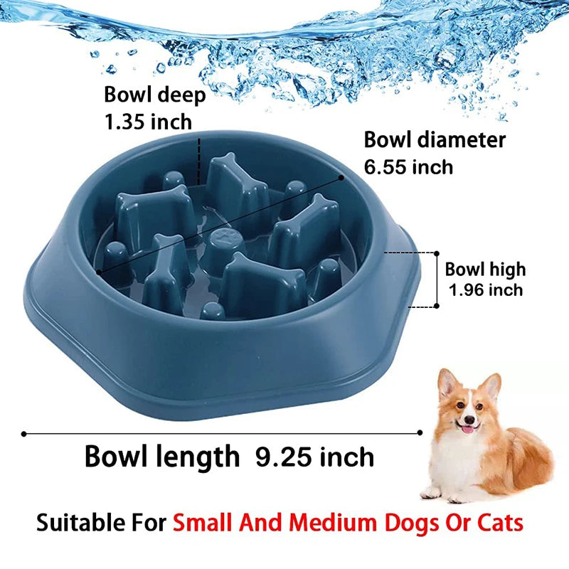 Anti-Choke Pet Slow Feeder Bowl for Small Dogs and Cats | Non-Slip Design | Premium Food Container