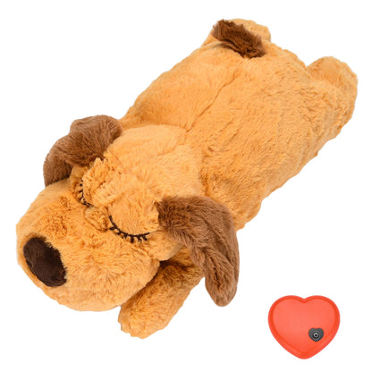 Plush Heartbeat Puppy Toy for Anxiety Relief and Behavioural Training - Durable Chew Toy and Sleep Aid for Pets