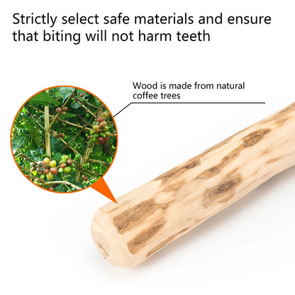 Natural Coffee Wood Chew Stick - Dog Anxiety Relief & Teeth Grinding Toy | Durable, Bite-Resistant Chewing Rod for Pets