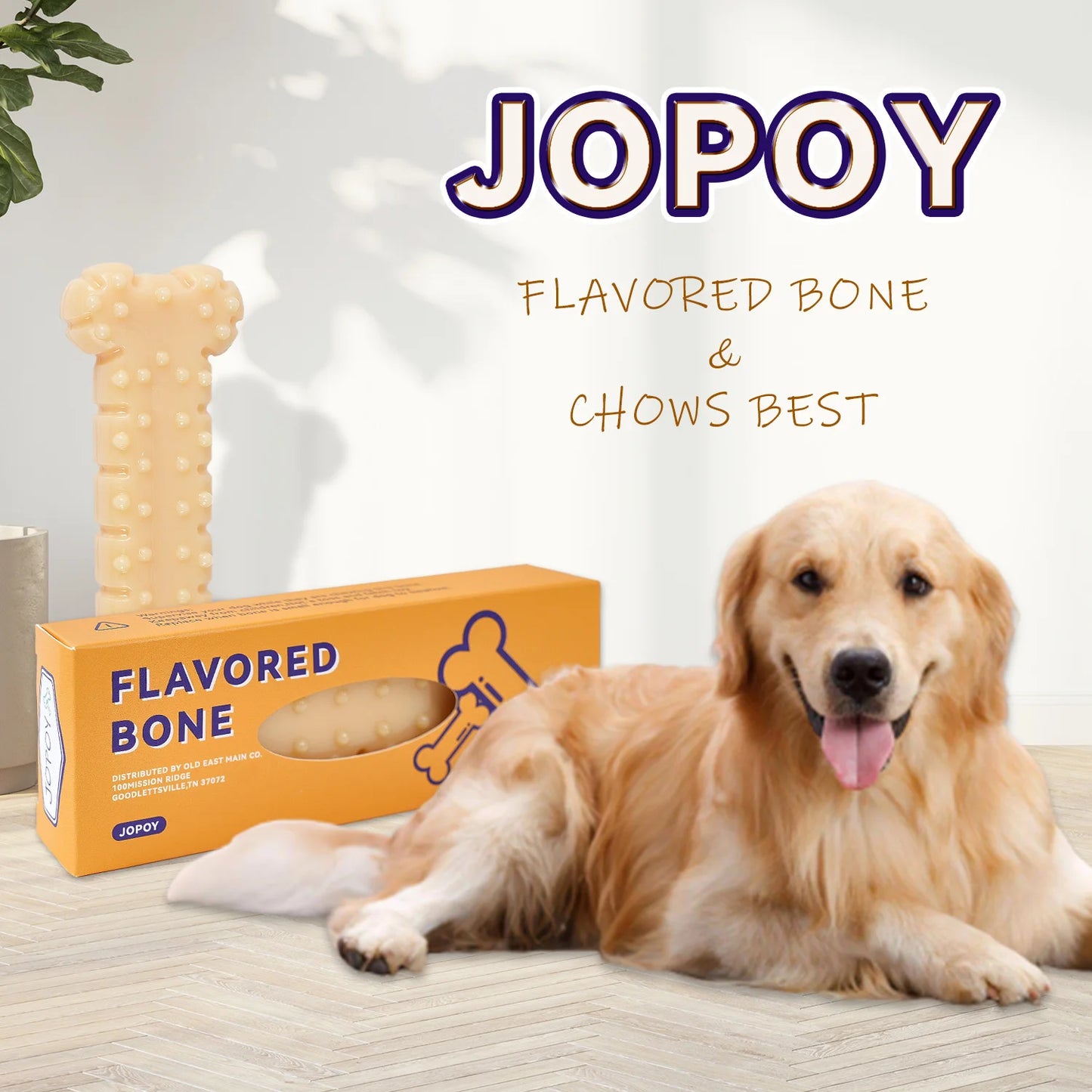 Dog Chew Toys Trio Pack: Durable & Indestructible Bones for Aggressive Chewers with Peanut Butter Flavour