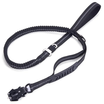 Reflective Shock Absorbing Heavy-Duty Bungee Dog Leash with Car Seatbelt Attachment – No Pull Design for Large Dogs