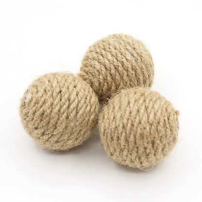 Interactive Hemp Rope Cat Ball: Hand-Woven Sound Toy for Engaging Play