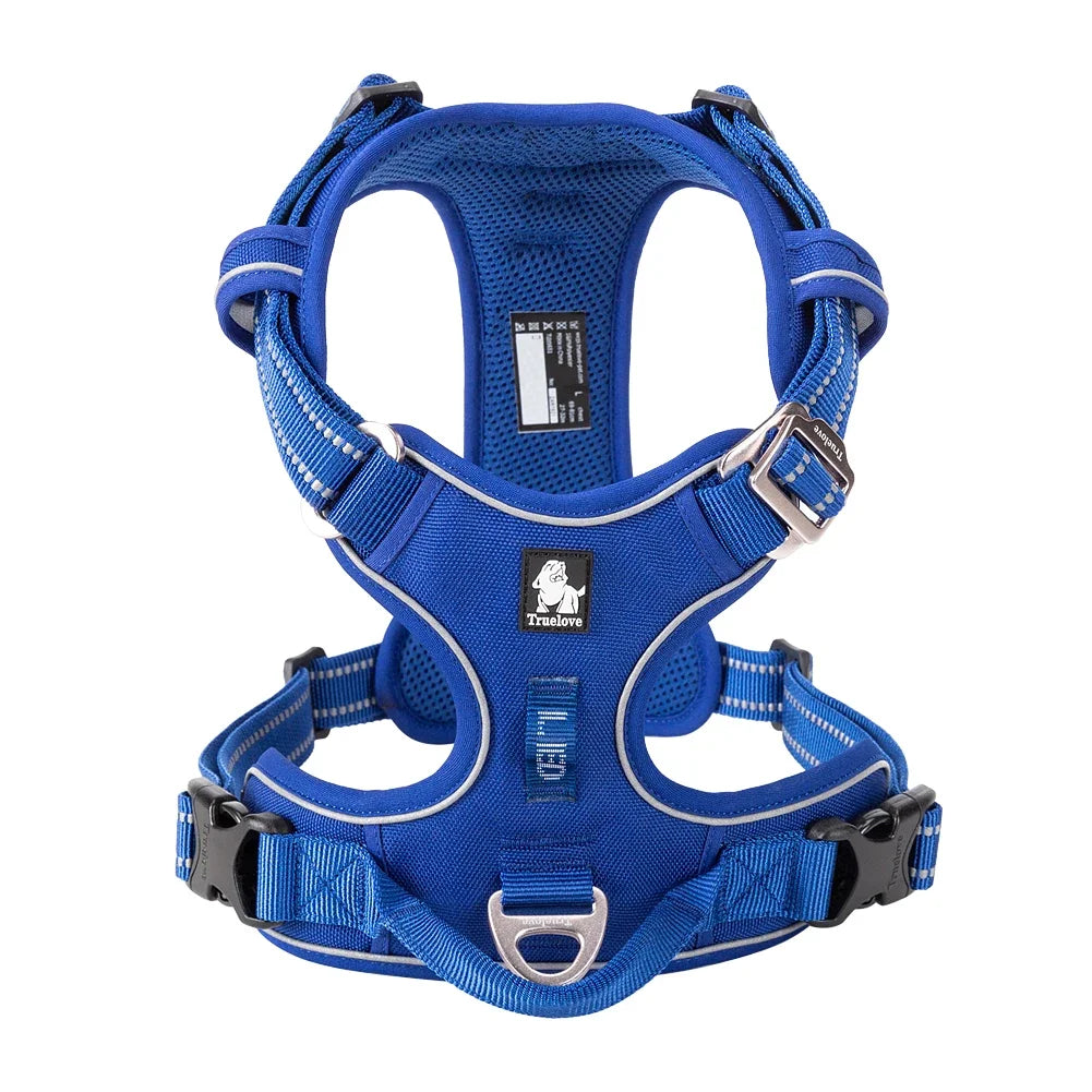 Effortless Control No-Pull Reflective Dog Harness - Adjustable & Comfortably Padded Nylon Design