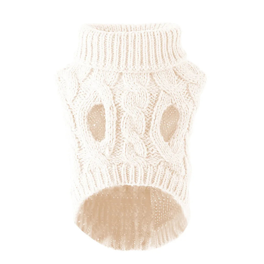 Cozy Knit Twist Sweater: Fashionable Warmth for Your Small Dog in Autumn & Winter