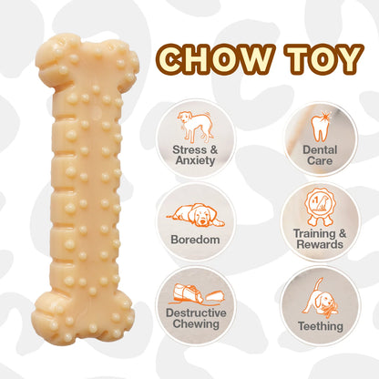 Dog Chew Toys Trio Pack: Durable & Indestructible Bones for Aggressive Chewers with Peanut Butter Flavour