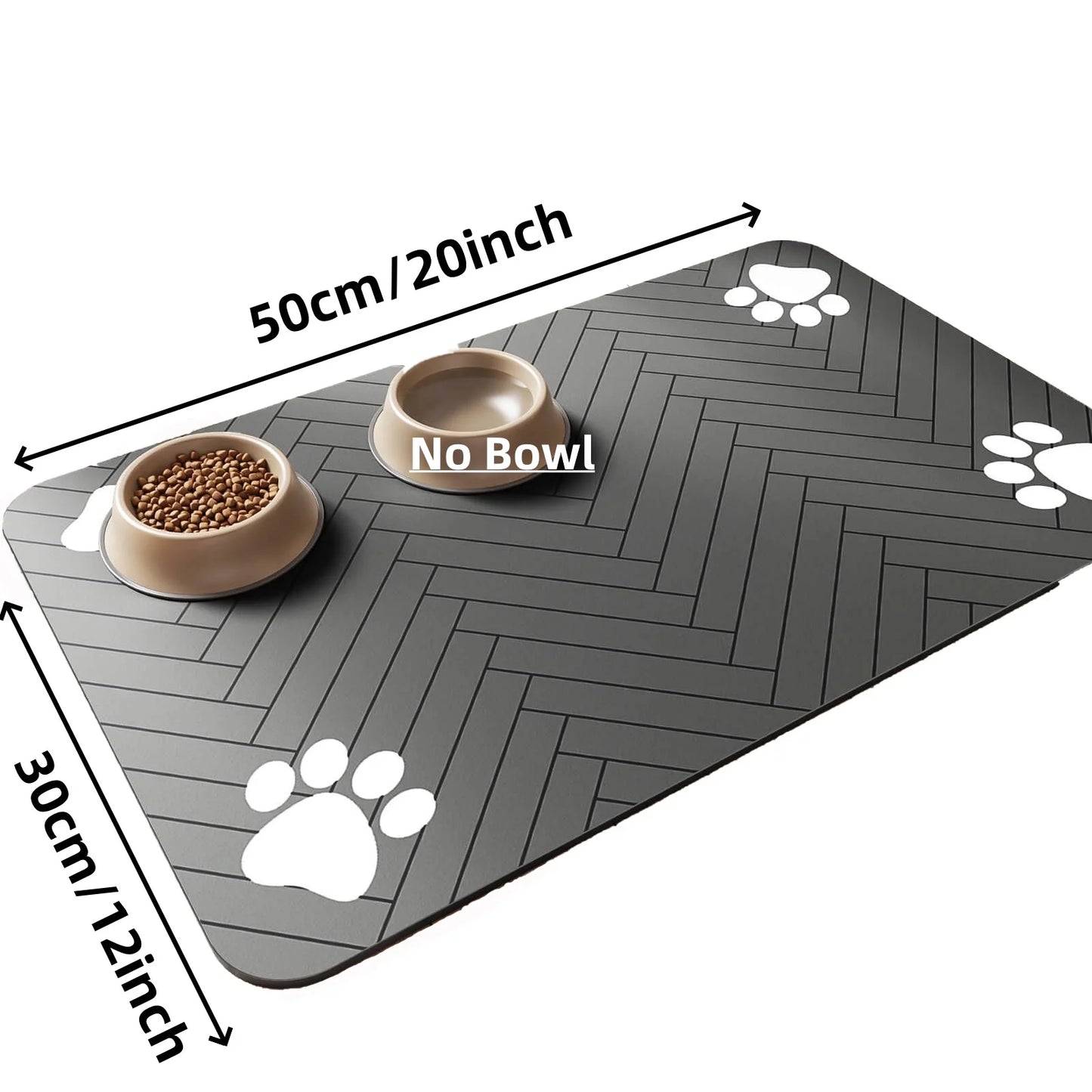 Absorbent Pet Feeding Mat with Waterproof Backing - Quick-Dry Food and Water Bowl Placemat for Dogs & Cats