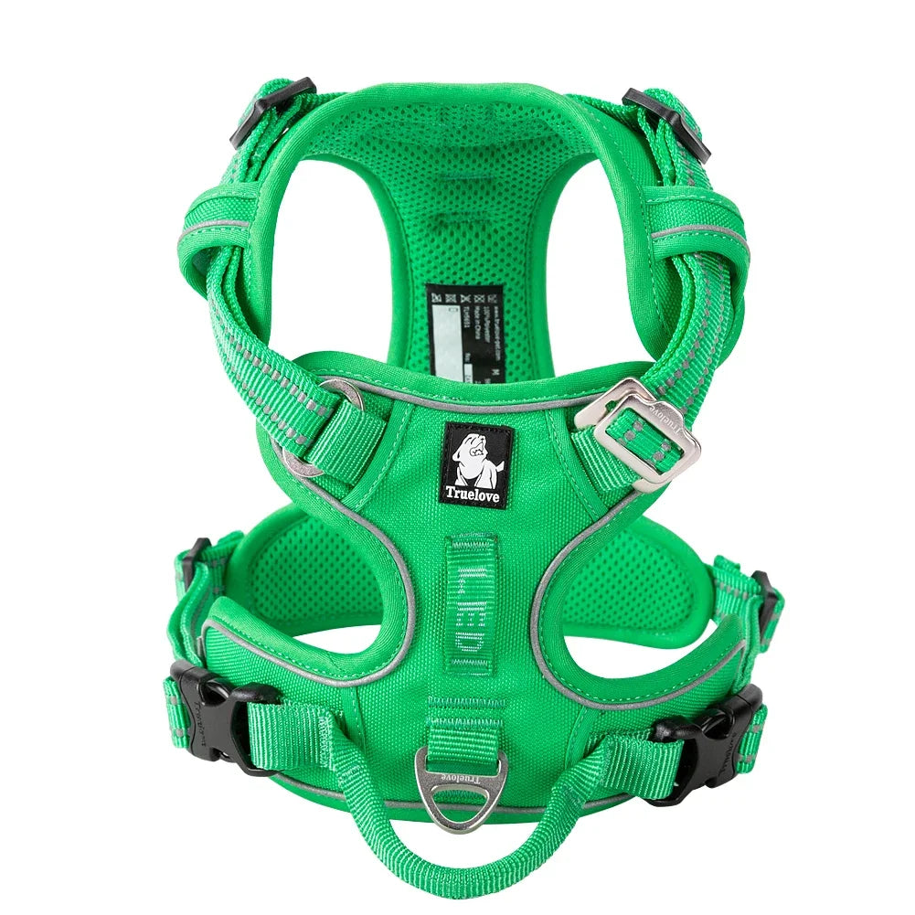 Effortless Control No-Pull Reflective Dog Harness - Adjustable & Comfortably Padded Nylon Design