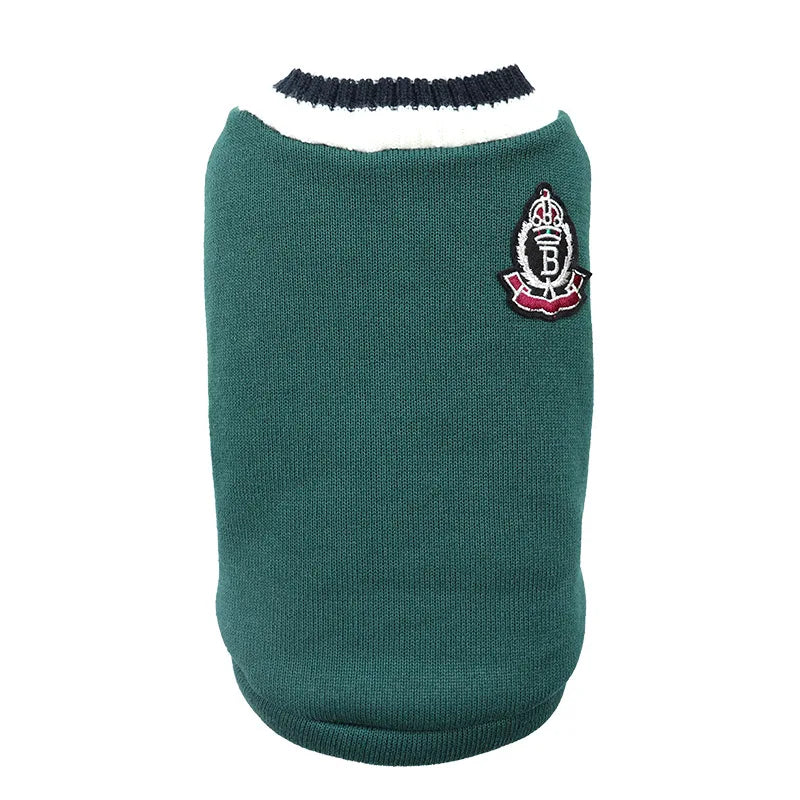 Cozy College-Style Sweater: Warm Dog and Cat Clothes for Small & Medium Breeds - Perfect for Chihuahuas, French Bulldogs, Yorkies, and More! 🐾