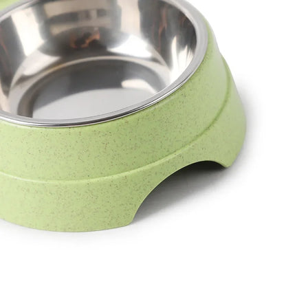 Stainless Steel Double Pet Bowls: Food & Water Feeder for Cats and Small Dogs