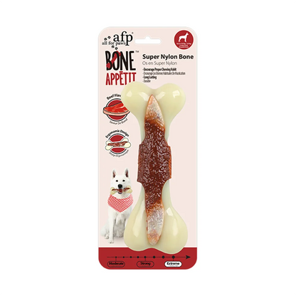 All For Paws Indestructible Flavoured Nylon Chew Bone for Aggressive Chewers | Non-Toxic & Bite-Resistant Dog Toy