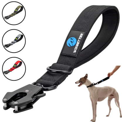 Nylon Military Dog Collar and Traffic Lead with Metal Buckle for Large Dogs