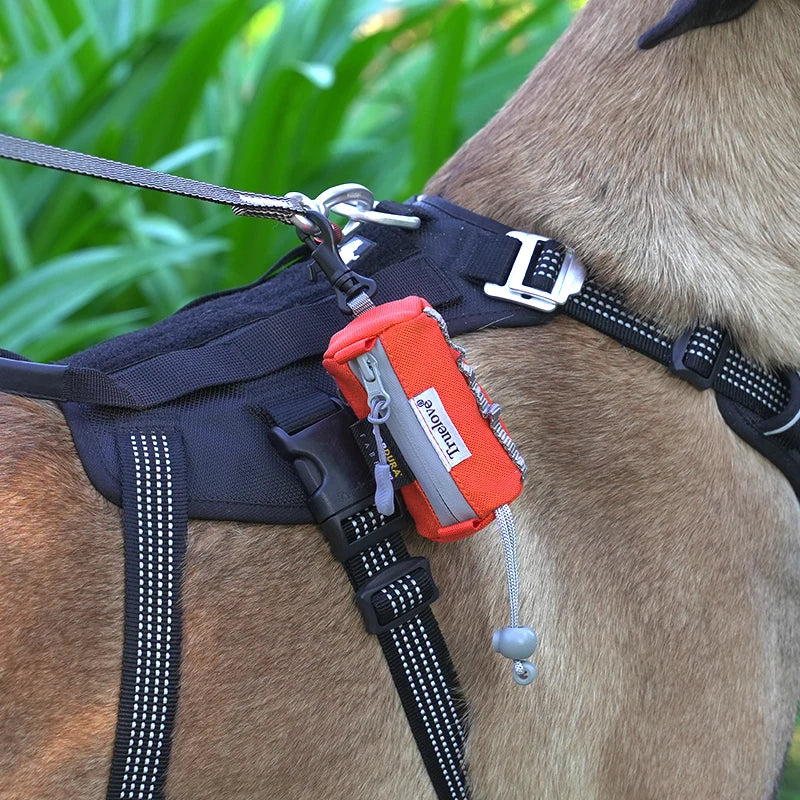 Adjustable Dog Poop Bag Holder with Carabiner - Fits All Dog Leashes