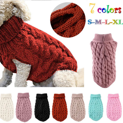 Cozy Knit Twist Sweater: Fashionable Warmth for Your Small Dog in Autumn & Winter