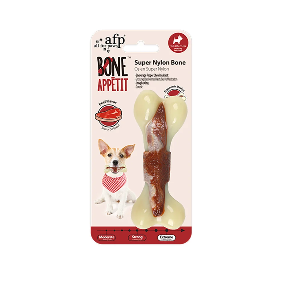 All For Paws Indestructible Flavoured Nylon Chew Bone for Aggressive Chewers | Non-Toxic & Bite-Resistant Dog Toy