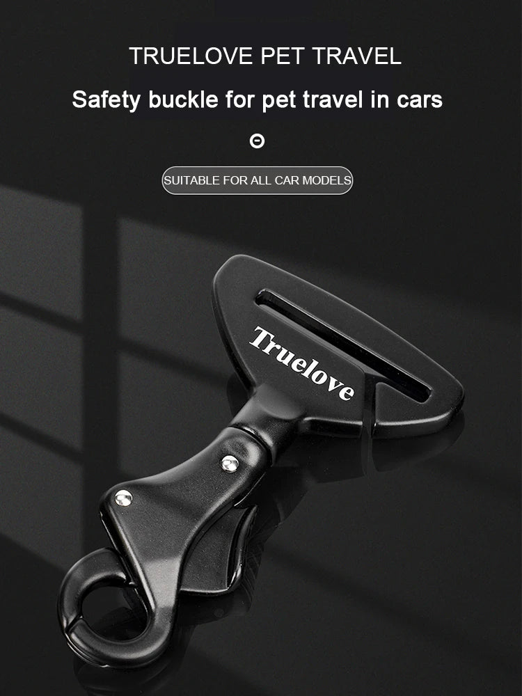 Lightweight Aluminium Alloy Pet Car Seat Belt with Safety Buckle - Compatible with Collars & Harnesses