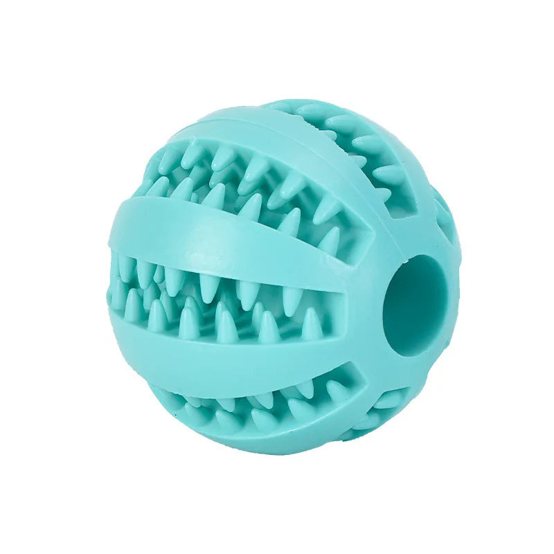 Interactive Rubber Dog and Cat Chew Ball - Dental Cleaning & Treat Dispenser