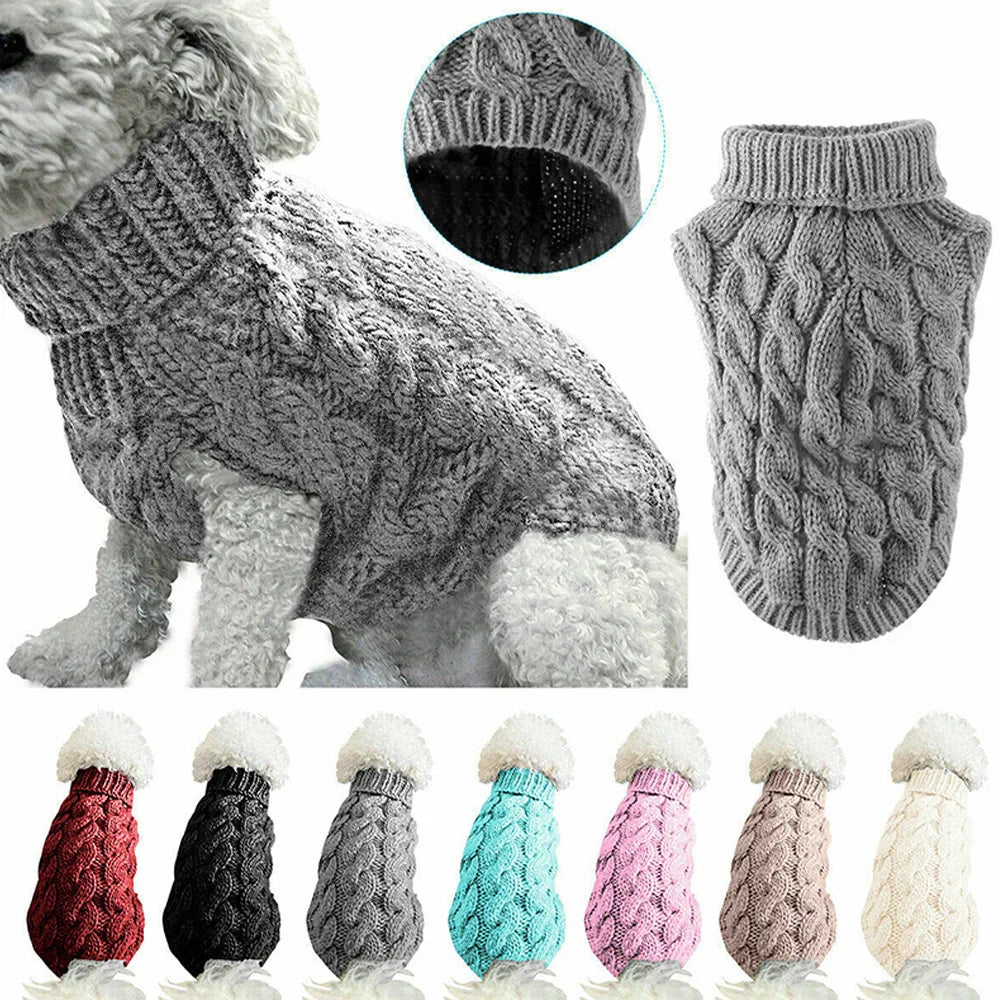 Cozy Knit Twist Sweater: Fashionable Warmth for Your Small Dog in Autumn & Winter